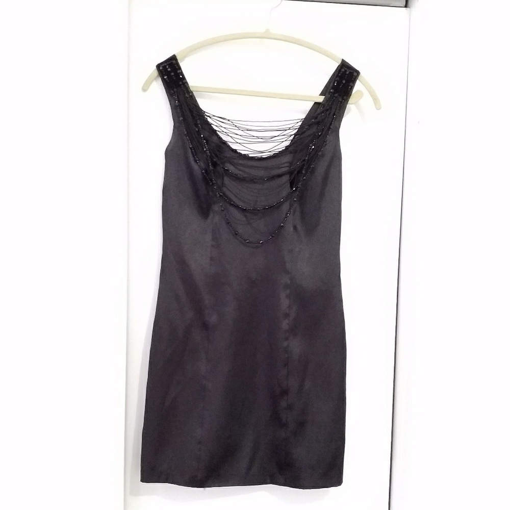 Short Black satin dress